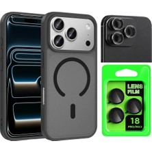 Vendas Apple iPhone 18 Pro Max Kılıf M-safe Şarj Özellikli Zore Babet Kapak + Kamera Lens Koruyucu