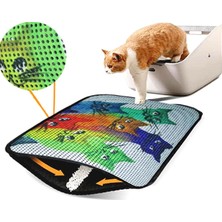 Miapet Elekli Desenli Kedi Tuvalet Önü Paspası 60 x 45 cm Yedi Kedi