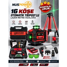 Nuspower 16 Yönlü 360° Tripotlu Lazer Hizalama
