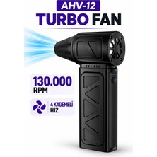 Linarya AHV-12 130.000 RPM Şarjlı Turbo Fan 4 Kademeli Güçlü Hava Üfleyici Klavye Araç PC Temizleme