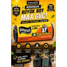 Kespack Çöp Torbası 80X110 Jumbo Boy 350 Gram 3 Rulo Kalın Çöp Torbası