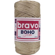 Bravo Boho Sim Polyester Makrome 036 Açık Bej Gold Simli