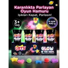 Karanlıkta Parlayan Oyun Hamuru 4 Renk 440 g | Let's