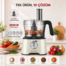 Karaca Mastermaid 10 In 1 Premium Mutfak Robotu Çift Katlı 4 Kanatlı Doğrayıcı Black 2000 W Güçlü Motor Performansı + Onerous Mutfak Tartısı
