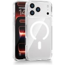 Vissona iPhone 17 Pro Max Uyumlu Kamera Korumalı Magsafe Wireless Şarj Özellikli Lüks Şeffaf Silikon Telefon Kılıfı