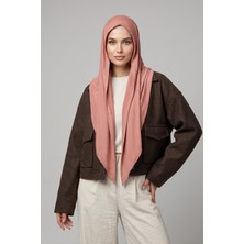Aisha's Design Nefes Alan, Esnek, Günlük Konforlu Kaymaz Penye Üçgen Eşarp,b-41