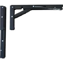 TeknoKapsül Mandallı Katlanabilir Masa Konsolu 1 Çift Siyah 40CM