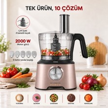 Karaca Mastermaid 10 In 1 Premium Mutfak Robotu Çift Katlı 4 Kanatlı Doğrayıcı Black 2000 W Güçlü Motor Performansı + Onerous Mutfak Tartısı