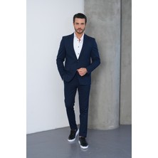 Gustman Moda Lacivert Slim Fit Erkek Takım Elbise