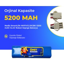 Ümit Maker Nedis Smartlife WIFIVCL10CBK 5200 Mah 14.4V Robot Süprge Batarya