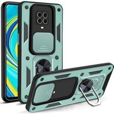 Drop Tedarik Xiaomi Redmi Note 9 Pro Kılıf Pars Lens Yüzüklü Silikon - Yeşil