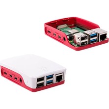 Raspberry Pi 4 Lisanslı Muhafaza Kutusu (Kırmızı-Beyaz)