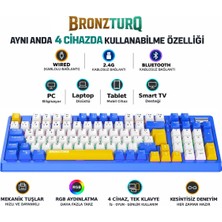 BRONZTURQ MK1116 Rgb-Abs Red Swıtch 3n1 (Usb + 2.4g + Bluetooth) Red Switch Mekanik Klavye