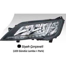 Ayfar 505217 Far Motorlu Sol - Siyah Çerçeveli LED Balast Harıc Ducato Maxi -P.boxer - C.jumper 14 4
