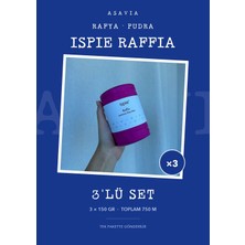Asavia Ispie Rafya Örgü Ipi 3'lü Set 3 x 150 gr 250 M – Pudra