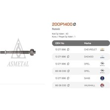 Asmetal 20OP1500 Rotmili Combo Corsa 1.6 Cng 1.7 Cdtı Tigra 1.3 Cdtı 1.4 1.3 26087567