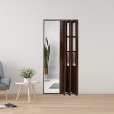 Stratecht Katlanır Pvc Camlı Akordiyon Kapı Kahverengi Suya ve Neme Dayanıklı 86X203X1 cm Kahverengi