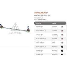 Asmetal 26PE0900 Z Rot Sağ P207 P301 Elysee C0 3640643