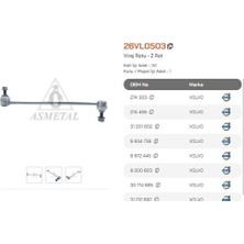Asmetal 26VL0503 Z Rot XC90 02> XC70 00> V70 96> S80 98> S60 00> Uzun Tip