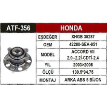 Atf 356 Honda Accord 03 08 Arka Poryalı Rulman Abslı MGA-72156