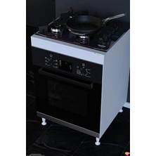 Eliusta Reyhan 60 cm Gömme Set Üstü Ocak ve Ankastre Fırın Modülü Mutfak Dolabı 60X85X56 cm Beyaz