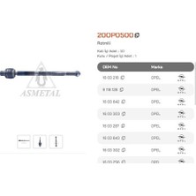 Asmetal 20OP0500 Rotmili Astra G 1998 2001 09118128