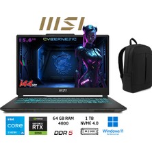 MSI Msı Cyborg 15 A13UC-2087XTR Intel Core I5 13420H 64GB 1tb SSD RTX3050 W11 Pro 15.6" Fhd 144Hz Taşınabilir Bilgisayar Duddi Çanta