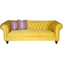 3A Mobilya Limon Küfü Sarı Chesterfield