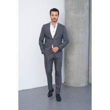 Gustman Moda Antrasit Armürlü Klasik Takım Elbise