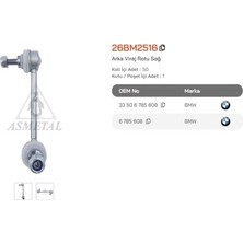 Asmetal 26BM2516 Z Rot Bmw 1 Serı F20 3 Serı F30 G20 X1 E84 I8 I12 Arka Sağ