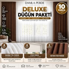 Damla Perde Deluxe Düğün Paketi 10 Parça Perde Seti