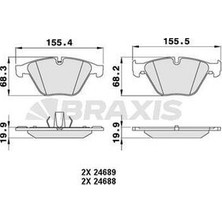Braxis AA0214 Ön Fren Balatası Bmw F10 F11 F12 F13 F06 529 34116775314