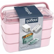 Harwell Kaşık Çatallı Beslenme Kutusu/okul 3 Katlı Beslenme Kutusu/lunch Box