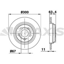 Braxis AE0534 Fren Diski Arka S Class W220 9804 2204230112