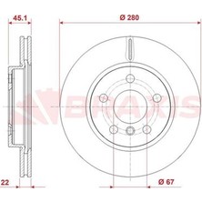 Braxis AE1015 Fren Diski Ön Bmw F45 Mini F54 F55 F56 F56 3835210051PD