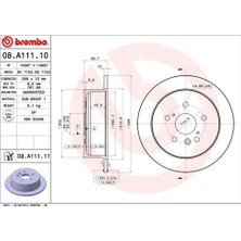 Brembo 08A11111 Fren Diski Arka Düz 288 5 Lexus Rx 03 08 4243148040