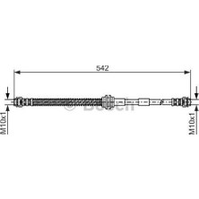 Bosch 1987476325 Fren Hortumu Ön 542 mm Vw 7P6611701
