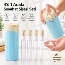 Piyatech Seyahat Kiti - Makyaj Serum Diş Macunu Şampuan El Kremi Seyahat Kutusu - 4 Hazneli Seyahat Sıvı Dağıtıcı Şişe Seti