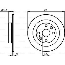 Bosch 0986478701 Fren Diski Arka 251 9 8 mm . Cıvata Kiti BB4C26251