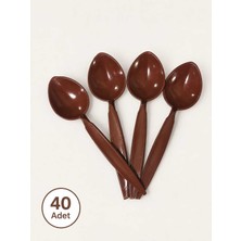 Harputlu Plastik Yöresel Oyun Kaşığı/uzun Saplı Ahşap Görünümlü Plastik Kaşık 40'lı Paket