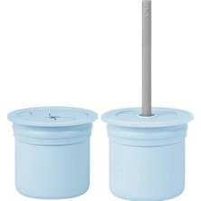 Oioi Ham+Hüp Pipetli Silikon Bardak Seti Mineral Blue / Powder Grey