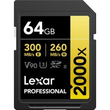 Lexar Professional Gold Series 2000X LSD2000064G Class 10 Uhs-Iı U3 V90 64 GB Hafıza Kartı Outlet