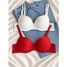 Gold Night Kadın Dantelli Desteklli Balenli Push Up Dolgulu Soft Sütyen Ikili Paket