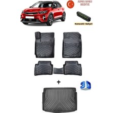 Rizline Kia Stonic 2017-2025 Yılları Arası (Yeni Kia Logolu) Uyumlu 3D Havuzlu Paspas ve Bagaj Havuzu Seti Asma Koku ve Numaratör Hediyeli