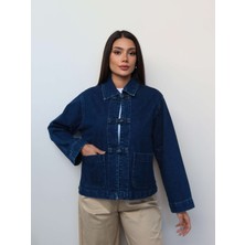 Esra Helvacı Ilmek Düğmeli Denim Ceket