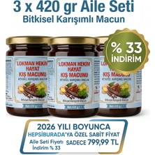 Kış Macunu 3 x 420 gr – Bitkisel Karışımlı Özel Destek Macunu | Doğal Içerik Lokman Hekim Hayat