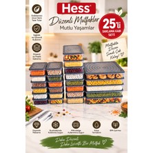 Hess Mikrodalga ve Difriz Uyumlu 25 Adet Saklama Kabı Seti 2400MLX5+1200MLX8+600MLX12