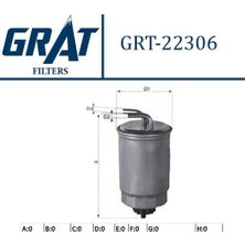 Grat 22306 Yakıt Filtresi OM642 646 Spr 639 203 211 245 300C 0238044