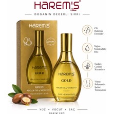 Harem's Gold Argan Yağı –  Argan Yağlı Yüz, Vücut ve Saç Bakım Yağı, Yoğun Nemlendirici ve Besleyici Çok Amaçlı Bakım Yağı  130 ml