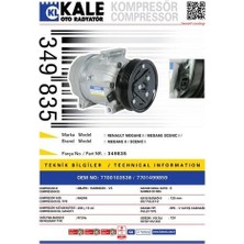 Kale 349835 Klima Kompresörü Renault Megane I Megane Scenic I Megane Iı 1.4 1.6 16V E7J K4J K4M 7700